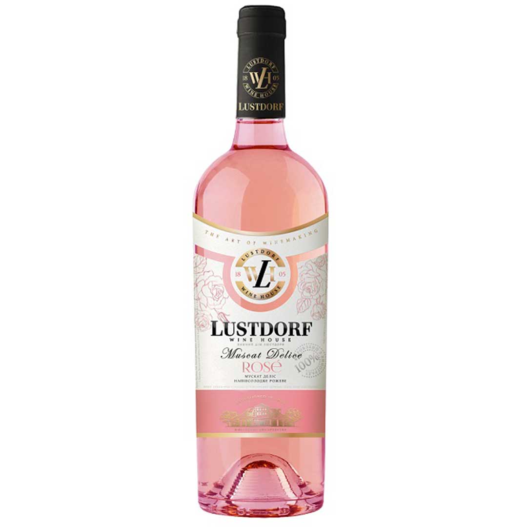 Вино Мускат Делис столовое розовое полусладкое, Lustdorf 0,75 л 9-13 % Вино полусладкое в RUMKA. Тел: 067 173 0358. Доставка, гарантия, лучшие цены!, фото1