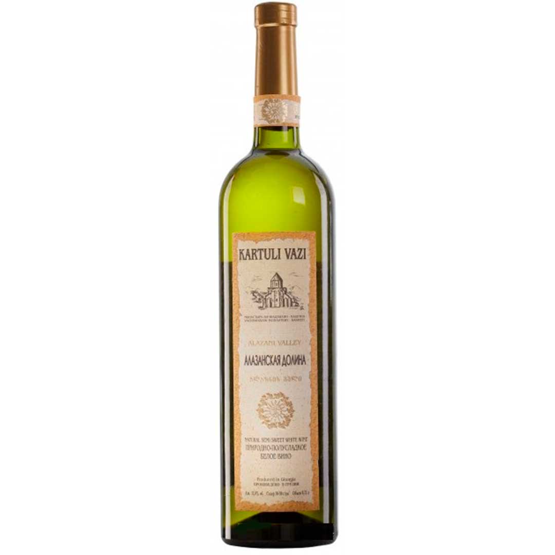 Вино Алазанська долина біле напівсолодке Kartuli Vazi (Картулі вази) 0,75 л 11% Вино напівсолодке на RUMKA. Тел: 067 173 0358. Доставка, гарантія, кращі ціни!, фото1