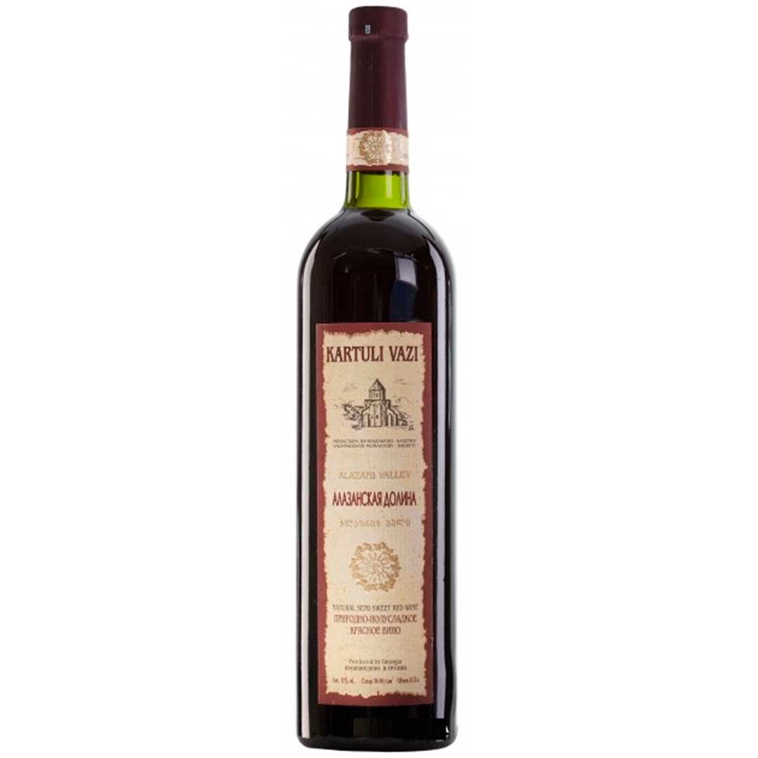 Вино Kartuli Vazi Алазанська долина червоне напівсолодке 0,75л 11% Вино напівсолодке на RUMKA. Тел: 067 173 0358. Доставка, гарантія, кращі ціни!, фото1