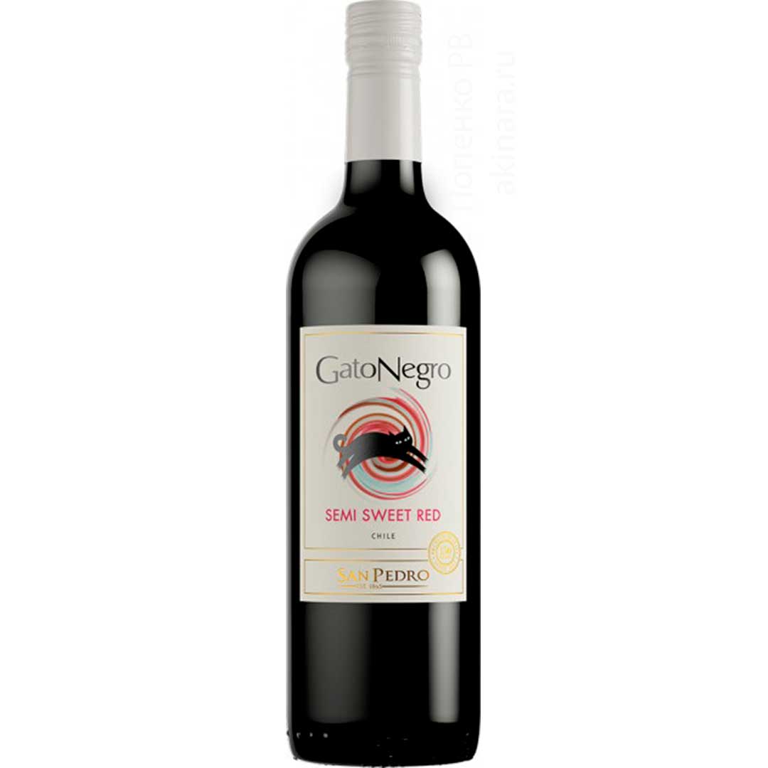 Вино Gato Negro red semi sweet червоне напівсолодке 0,75л 10-13%