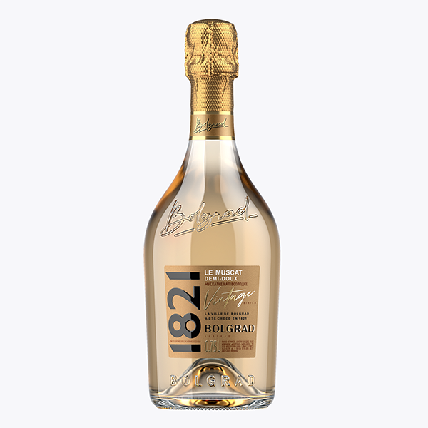 Вино ігристе Bolgrad 1821 Vintage Bolgrad мускатне напівсолодке біле 0,75 л 10-13,5%