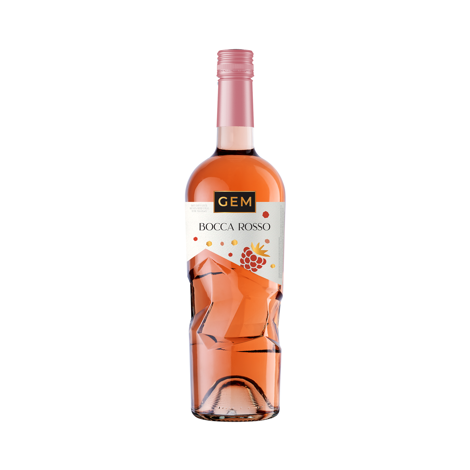 Напій винний слабоалк. газований  GEM Bocca Rosso напівсолодкий рожевий (2473) 0,75л 6,9%