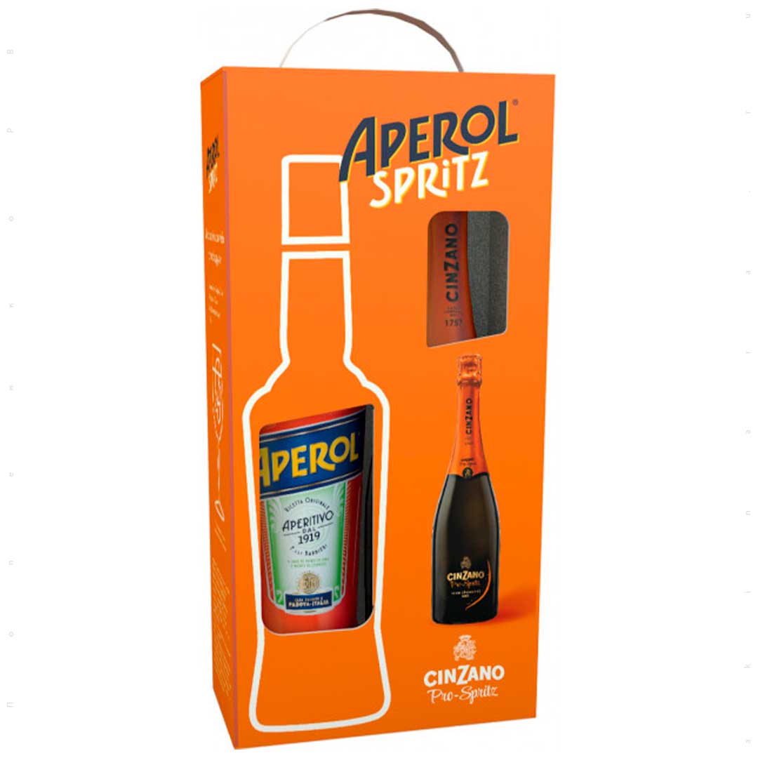 Набор Аперитив Aperol Aperetivo 0,7л 11% + Вино игристое Cinzano Pro-Spritz белое сухое 0,75л 11%