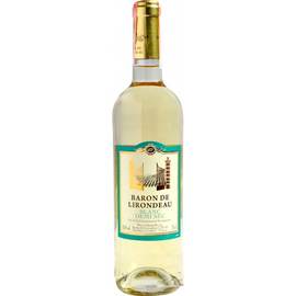 Вино Baron de Lirondeau белое полусухое 0,75л 10,5%