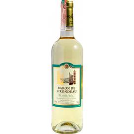 Вино Baron de Lirondeau белое сухое 0,75л 11%