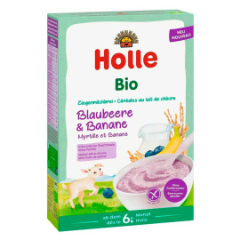 Каша на козячому молоці з чорницею та бананом органічна (з 6 місяців) Holle 200 г
