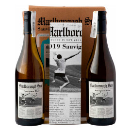 Вино Marlborough Sun Sauvignon Blanc белое сухое 2 бутылки 0,75л 13% + Футболка Size М