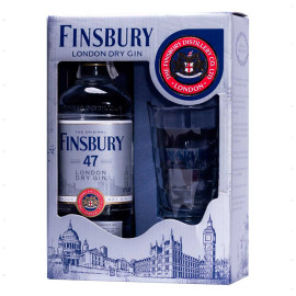 Набір Джин Finsbury Platinum у подарунковій упаковці 0,7л 47% + склянка 380 мл