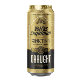 Пиво Volfas Engelman Rinktinis Draught світле фільтроване 0,5 л 5,2%