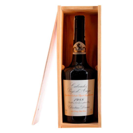 Кальвадос винтажный Christian Drouin Coeur de Lion Pays d'Auge 1988 деревянная коробка 0,7л 42%