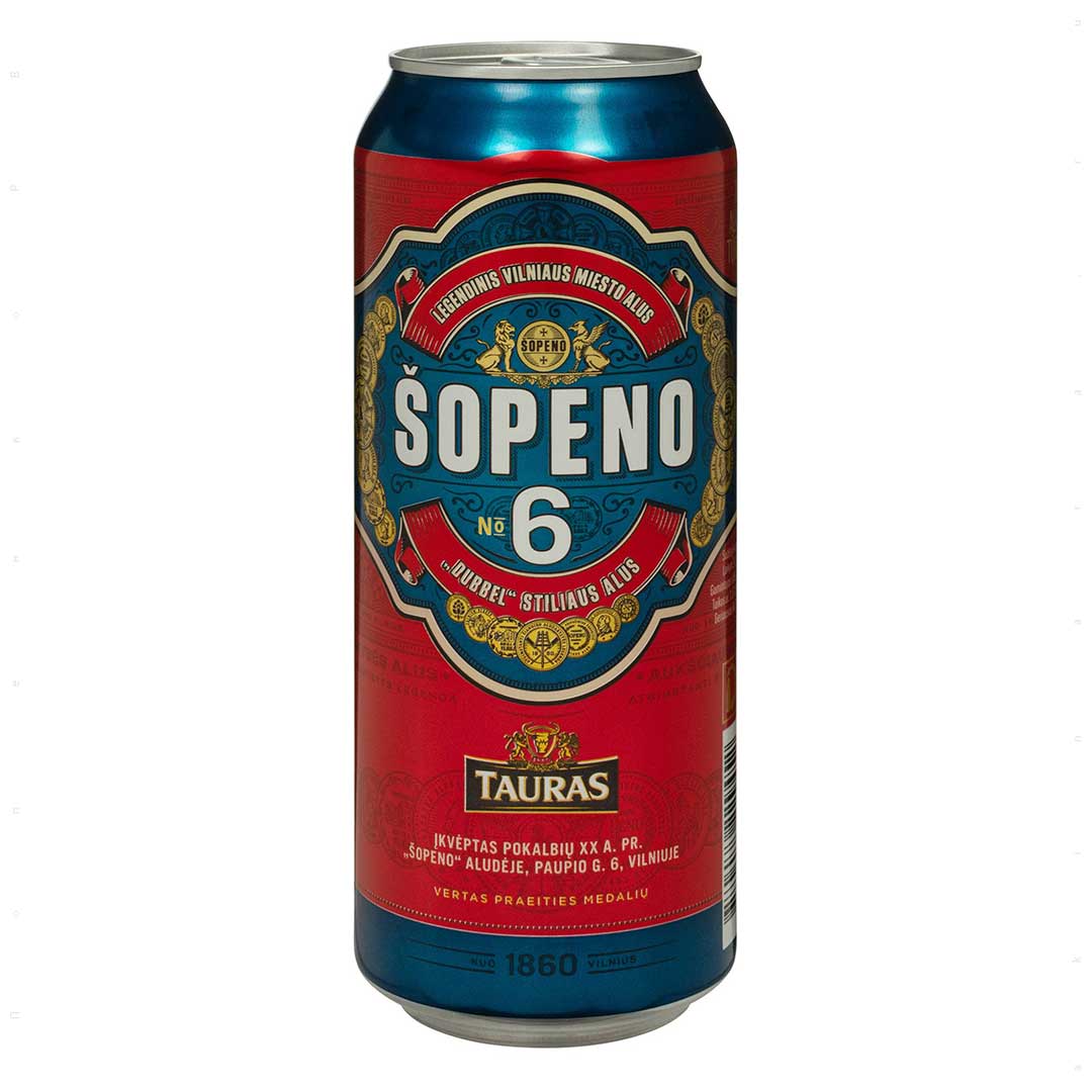 Пиво Tauras Sopeno 6 светлое фильтрованное пастеризованное 0,5 л 5,5%