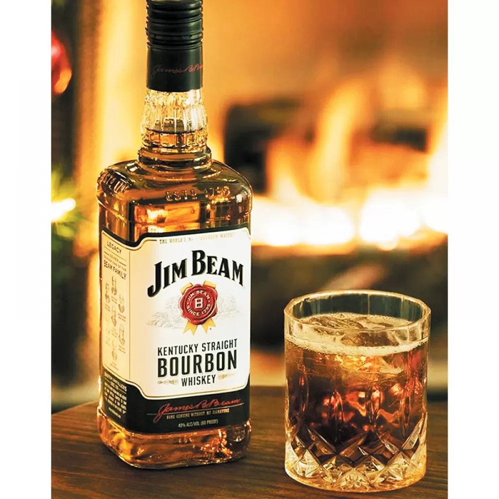 Виски Jim Beam White 0,7л 40% +2 стакана купить