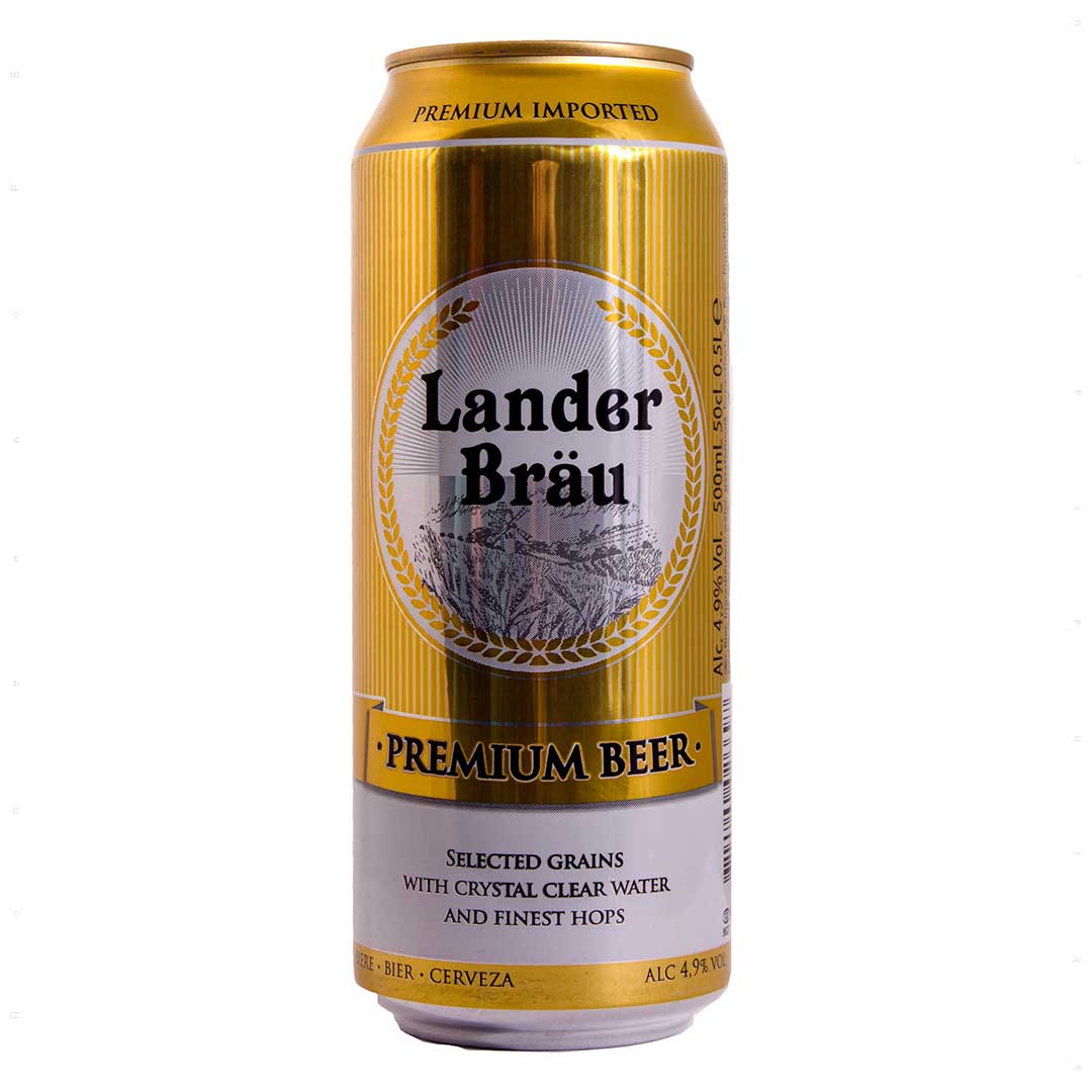 Пиво Lander Bräu Premium Pilsner светлое фильтрованное 0,5л 4,9%