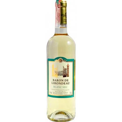 Вино Барон де Лирондо белое сухое Кастель, Baron de Lirondeau 0,75 л 11% Вина и игристые в RUMKA. Тел: 067 173 0358. Доставка, гарантия, лучшие цены!