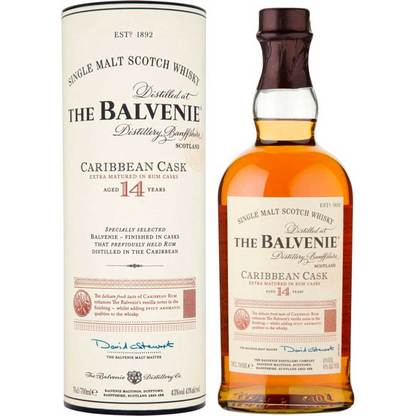 Виски односолодовый Balvenie Caribbean Cask 14 лет выдержки 0,7 л 43% Крепкие напитки в RUMKA. Тел: 067 173 0358. Доставка, гарантия, лучшие цены!