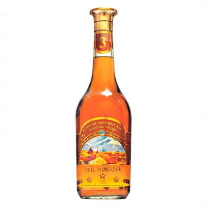 Бренді вірменський "Три зірки" 3 роки витримки 0,5л 40% Міцні напої на RUMKA. Тел: 067 173 0358. Доставка, гарантія, кращі ціни!