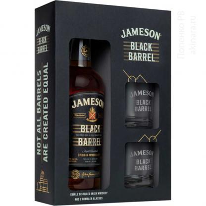 Виски набор Jameson Irish Whiskey Black Barrel Джемисон Black Barrel + 2 стакана 0,7л 40% Подарочные наборы в RUMKA. Тел: 067 173 0358. Доставка, гарантия, лучшие цены!