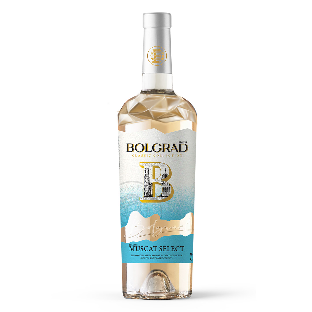 Вино Bolgrad Muscat Select біле напівсолодке 0,75л 9-12%
