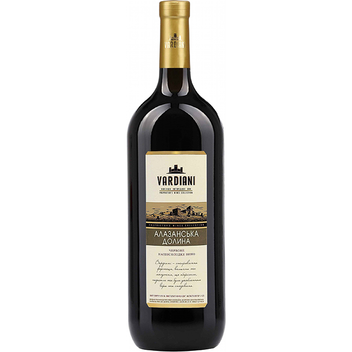 Вино Vardiani Алазанская долина красное полусладкое 1,5л 9-13%