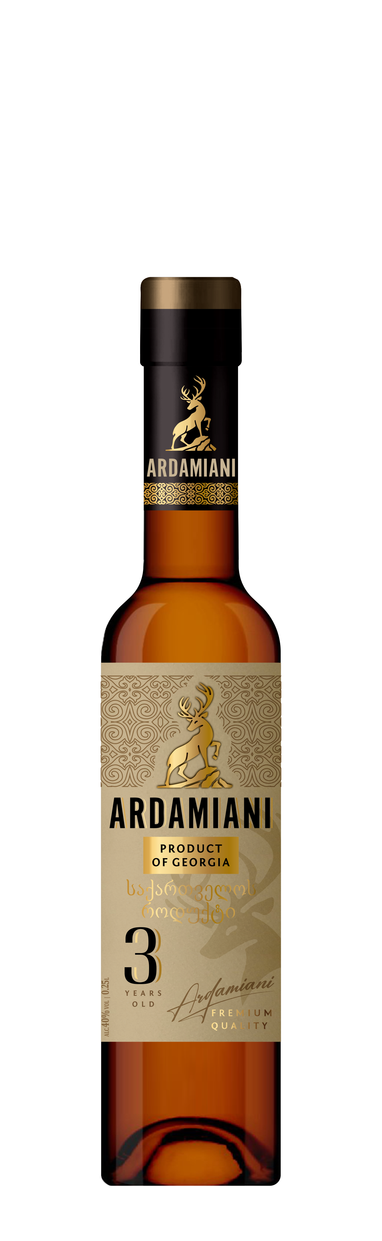 Бренди ординарный Ardamiani выдержка три года 0,25л 40%