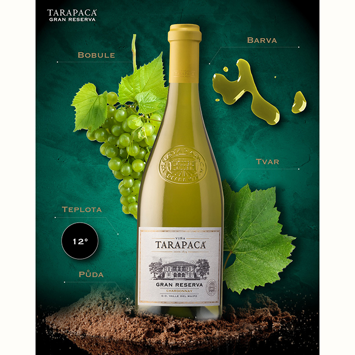 Вино Tаrapaca Chardonnay Gran Reserva сухе біле 0,75л 14% в Україні