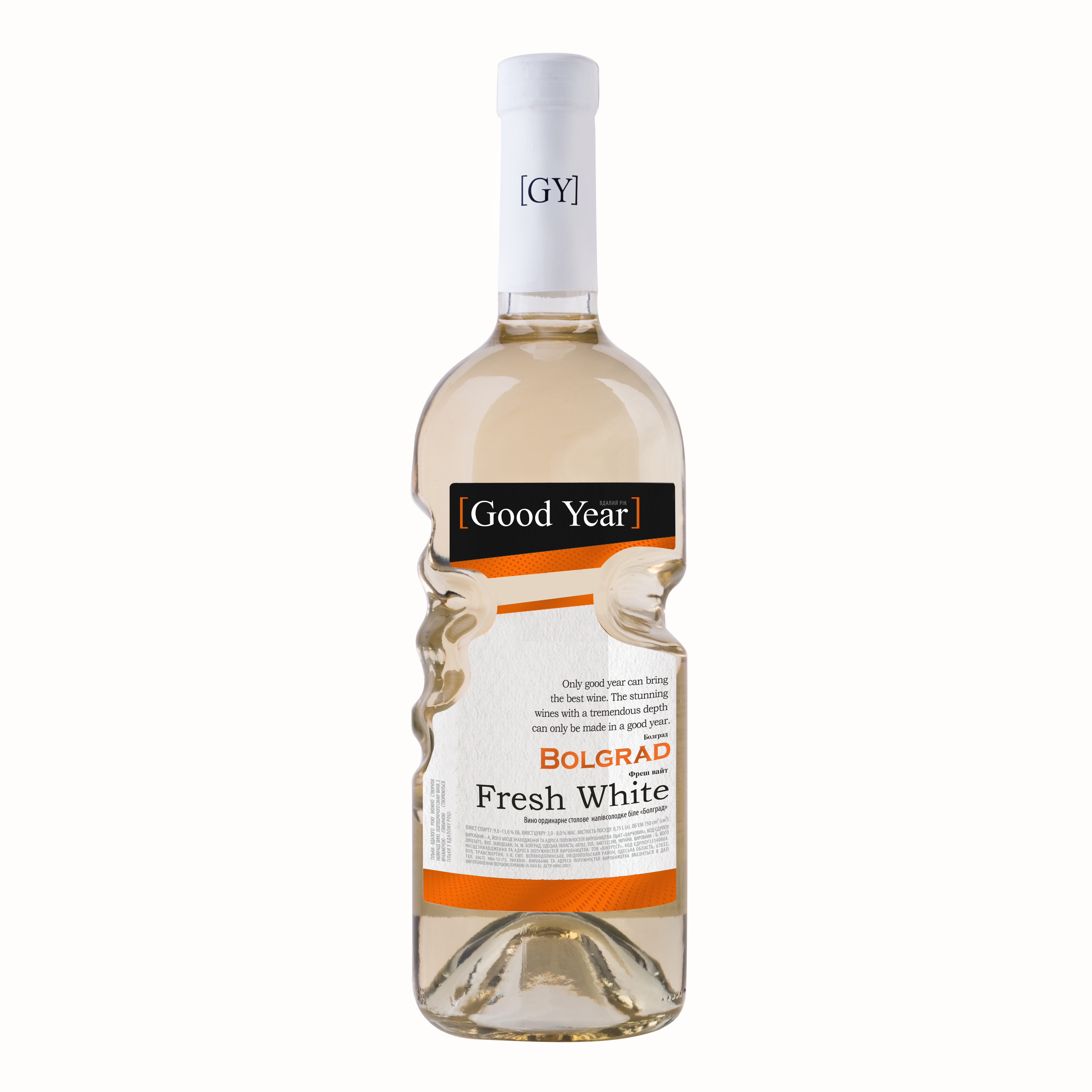 Вино Bolgrad Fresh White Good Year белое полусладкое 0,75л 9-13 %