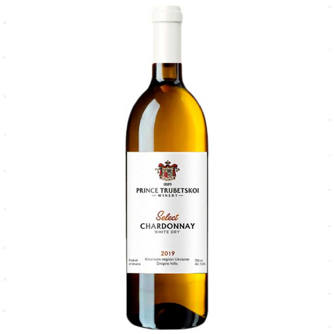 Вино Князь Трубецкой Chardonnay белое сухое 0,75л 10-12%