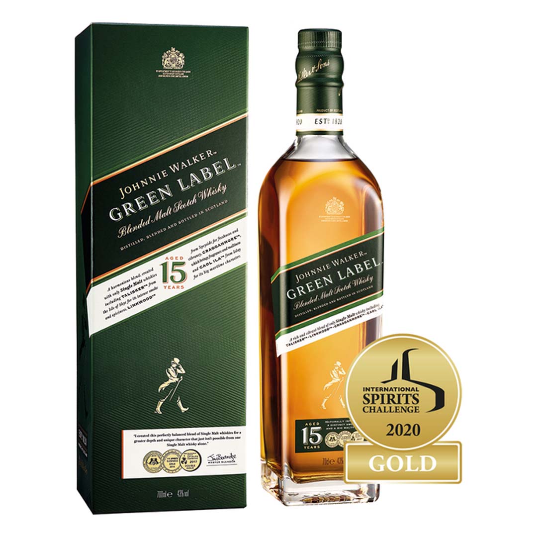 Віскі Johnnie Walker Green label 0,7л 43% у коробці