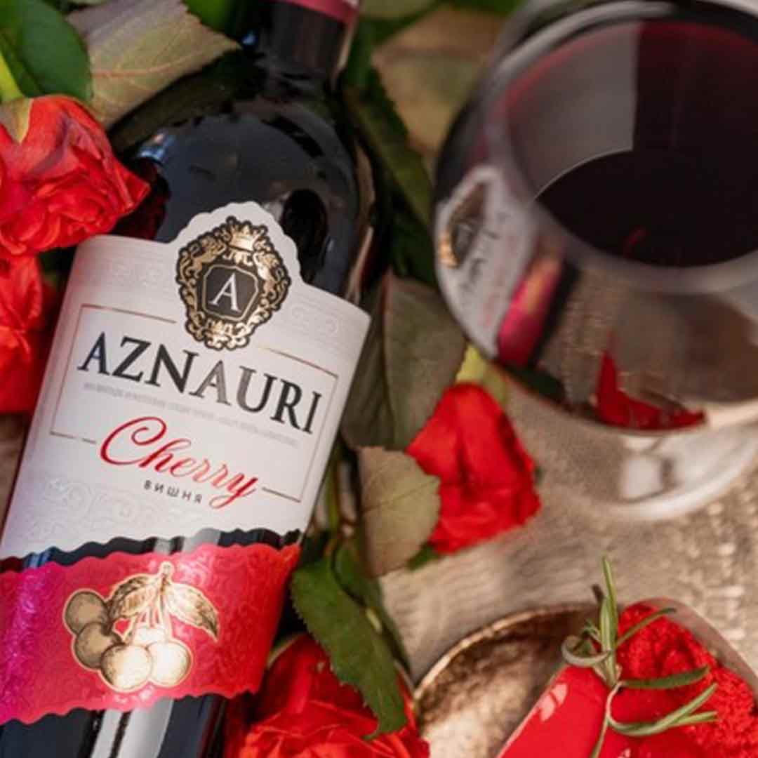 Вино Aznauri Вишня червоне солодке 0,75л 9-13% купити