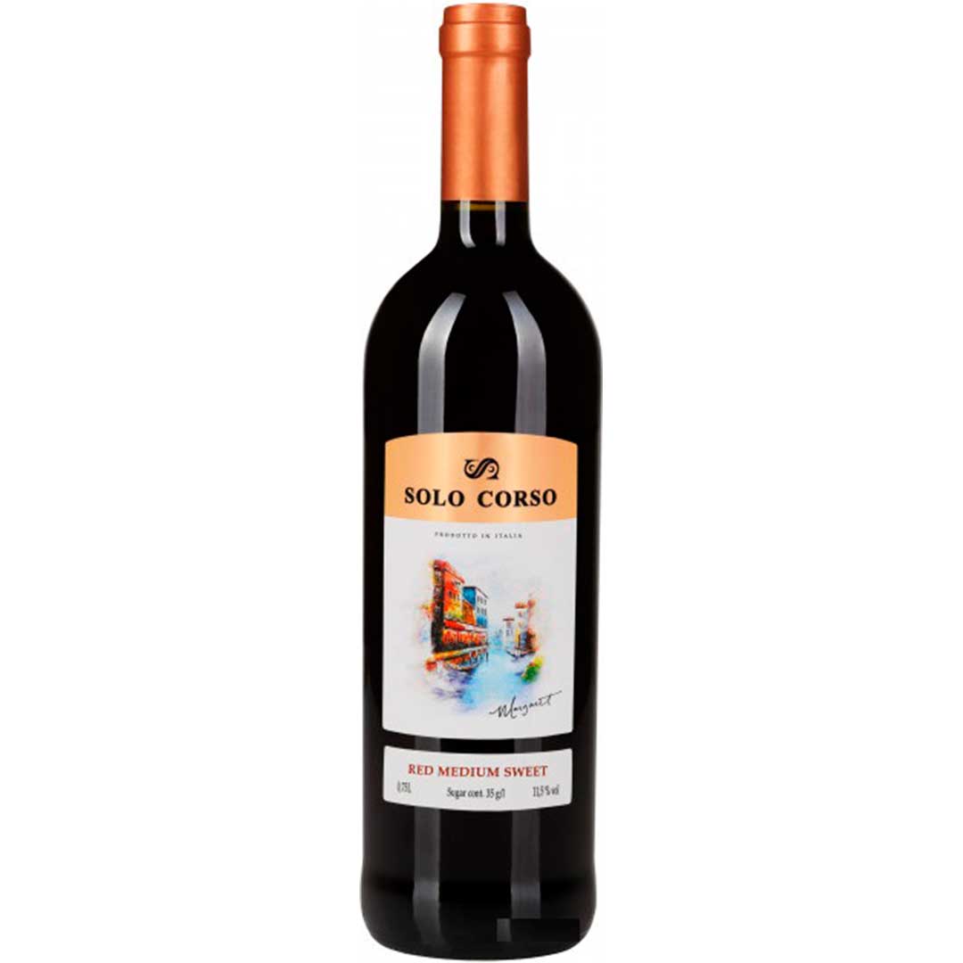 Вино Solo Corso Rosso VDT червоне напівсолодке 0,75л 11%