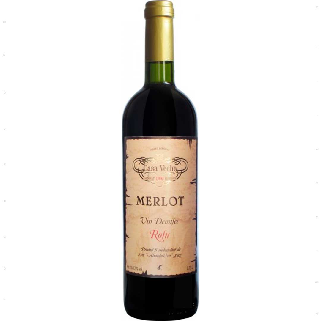 Вино Casa Veche Merlot червоне сухе 0,75л 9-11%