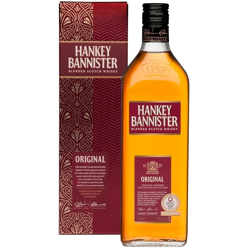 Виски Hankey Bannister Original 1л 40% в подарочной коробке