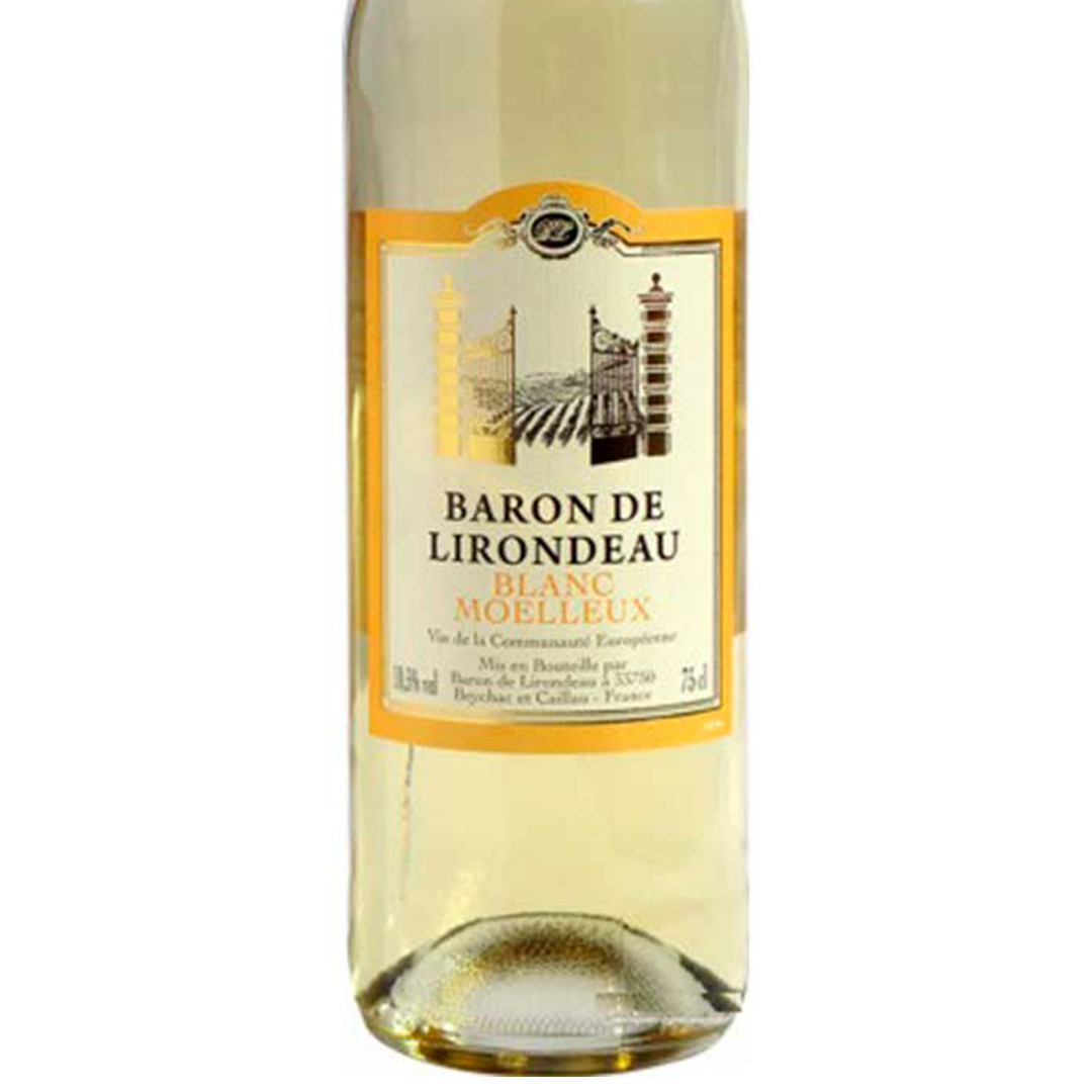 Вино Baron de Lirondeau белое полусладкое 0,75л 10,5% в Украине