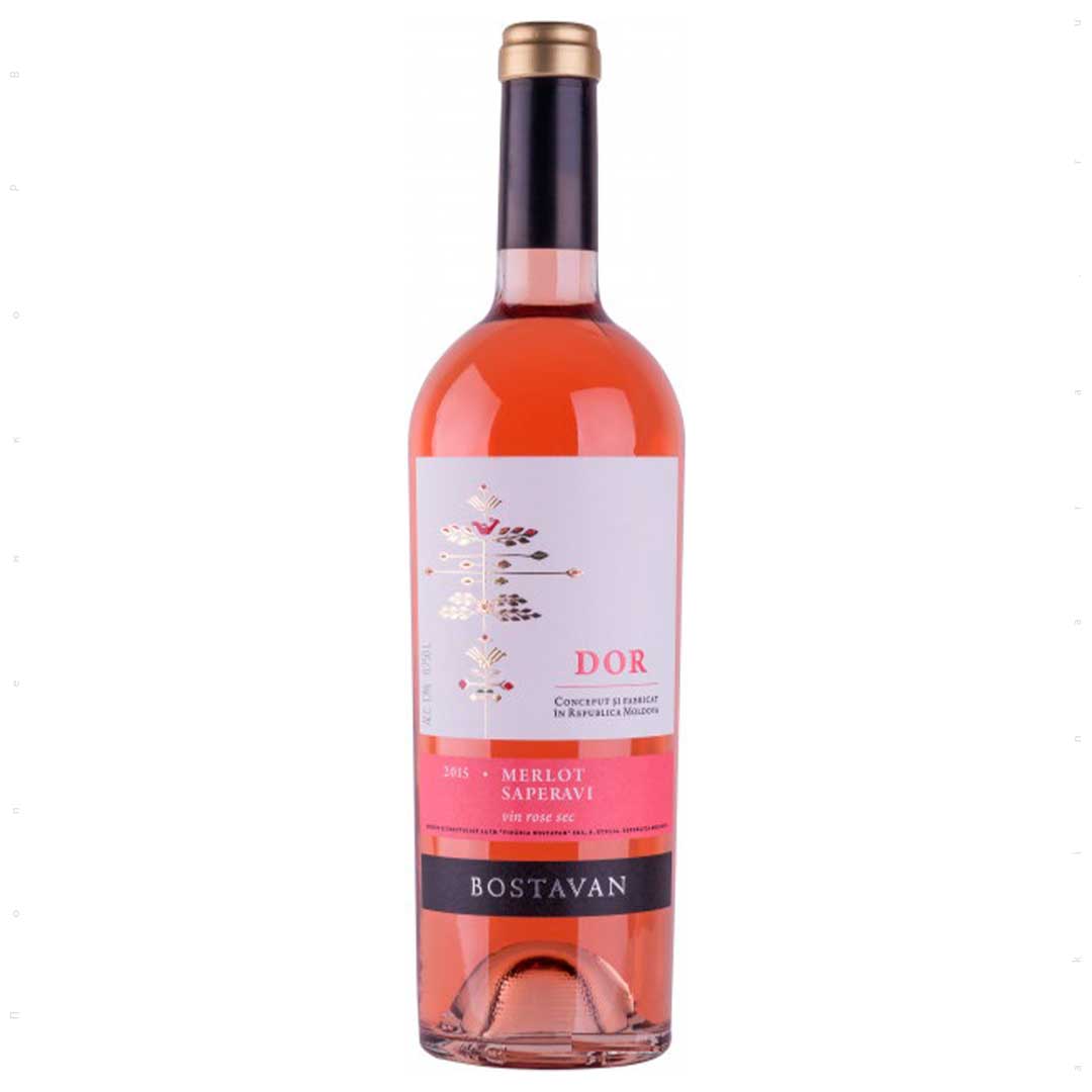 Вино Bostavan DOR Merlot & Saperavi рожеве сухе 0,75л 13%