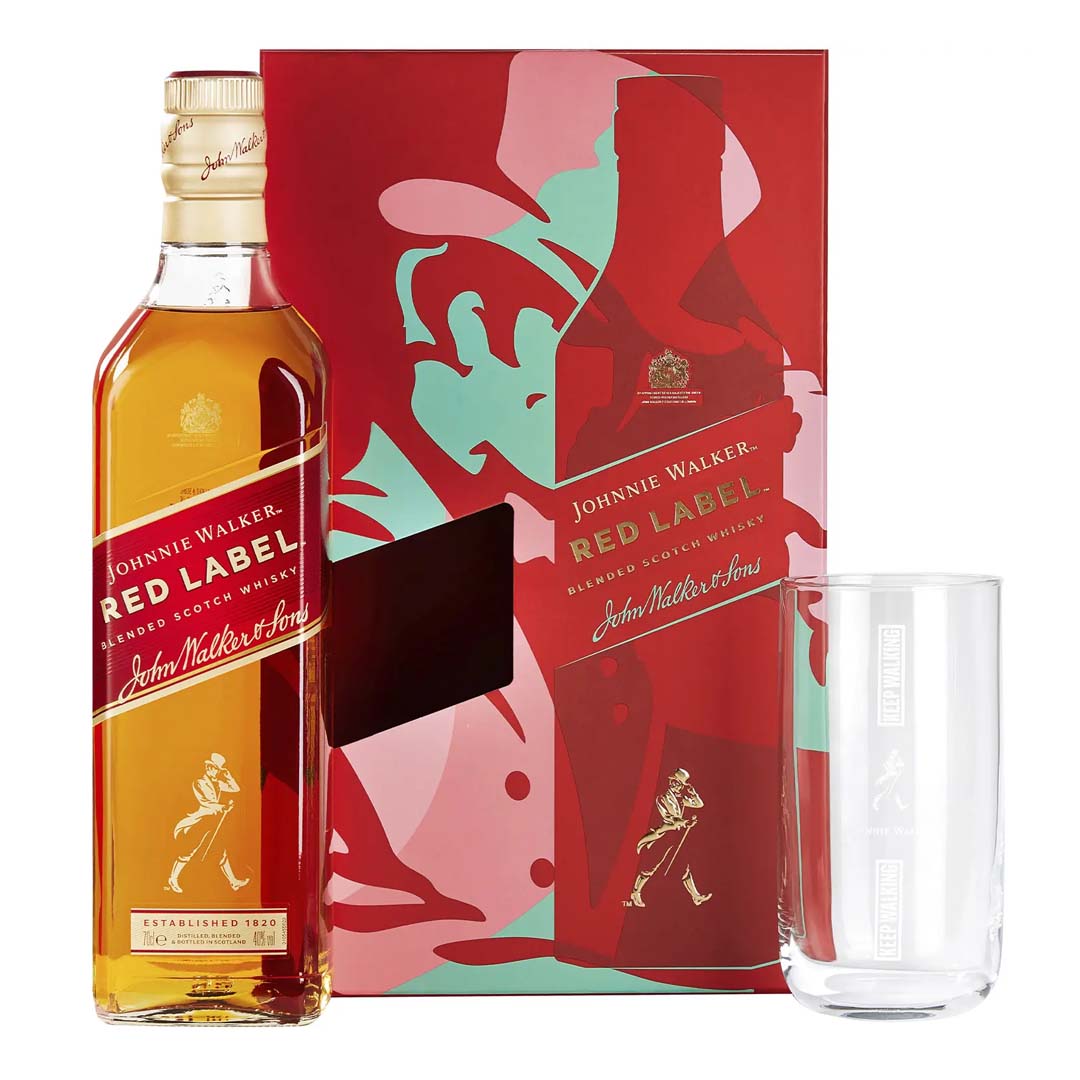 Набір Віскі Johnnie Walker Red Label 0,7л 40% у подарунковій упаковці + келих купити