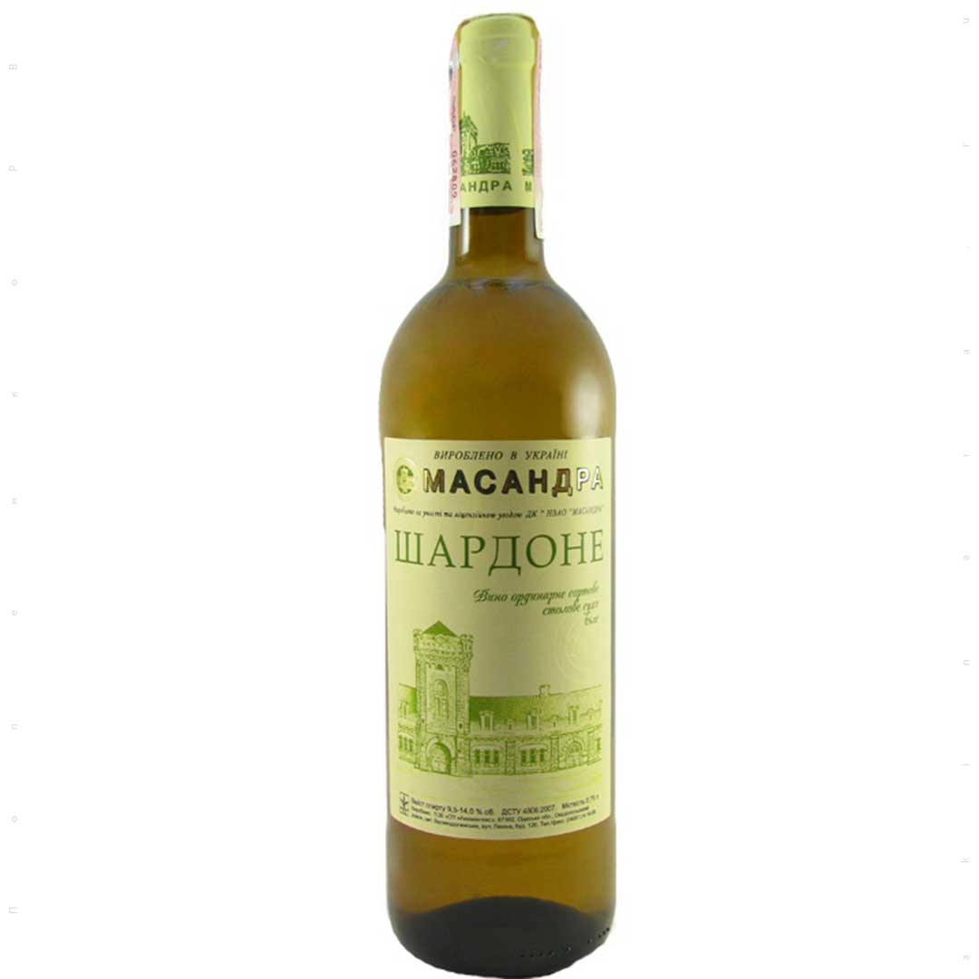 Вино Massandra Chardonnay біле сухе 0,75л 9,5-14%