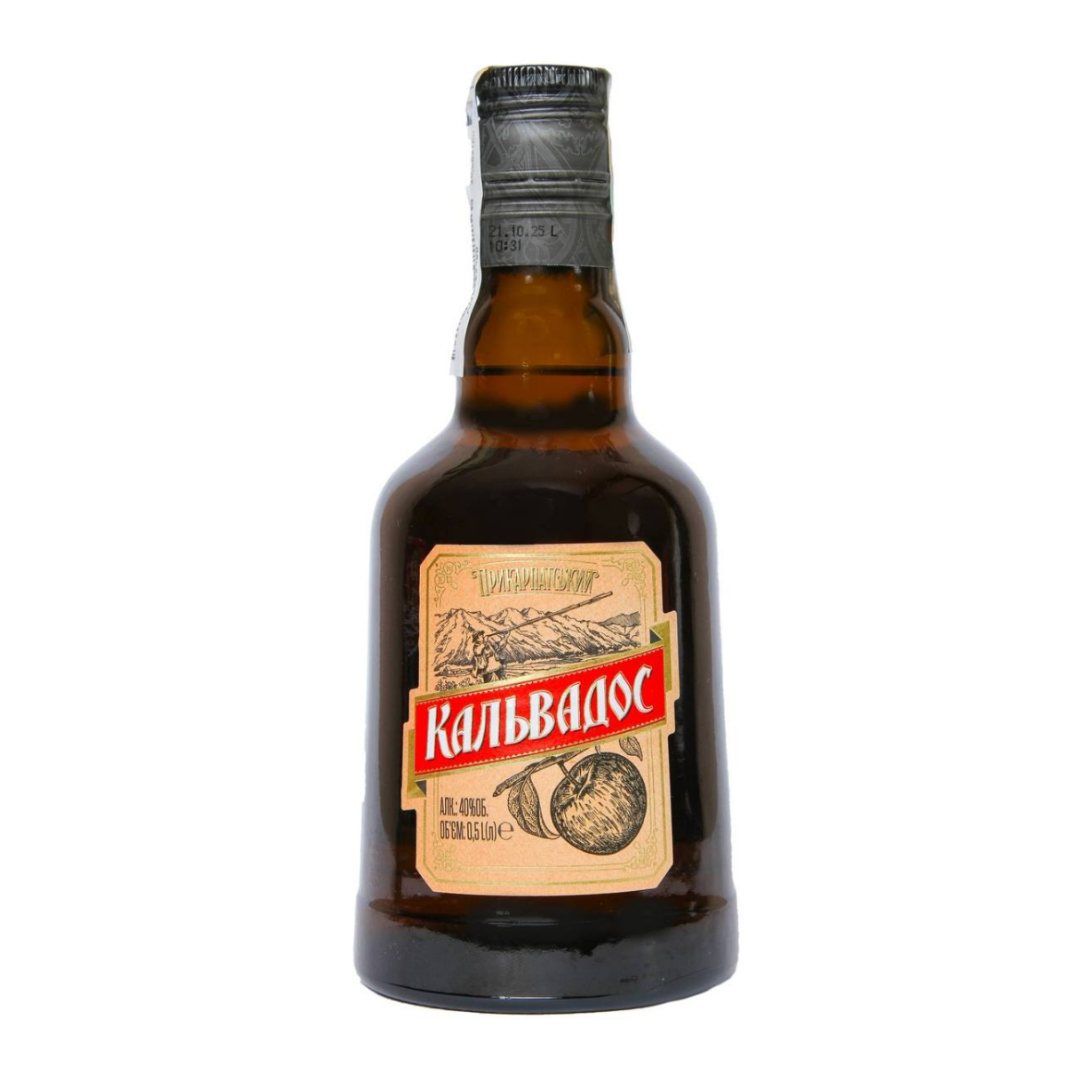 Яблучний спиртний напій Кальвадос Прикарпатський 0,5л 40%