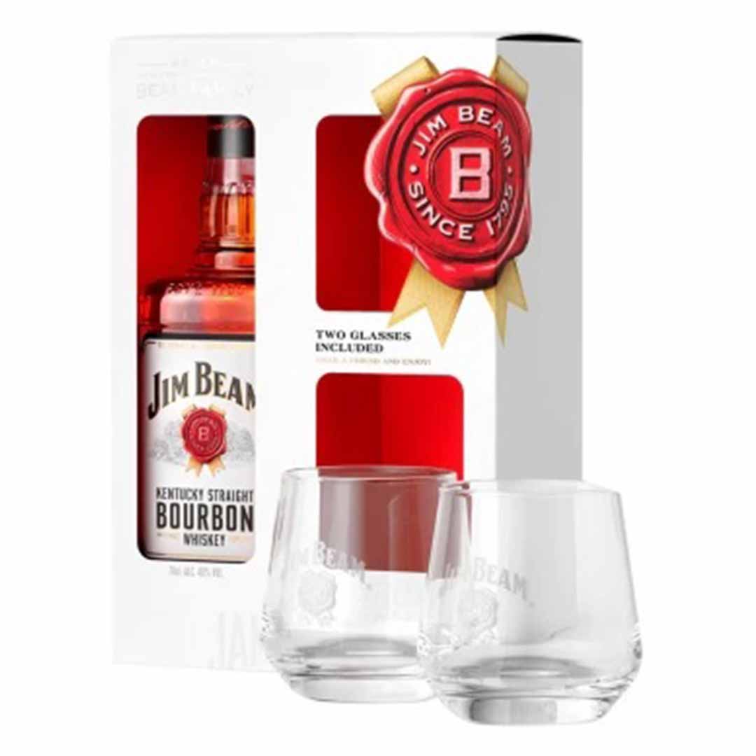 Віскі Jim Beam White 0,7л 40% +2 склянки