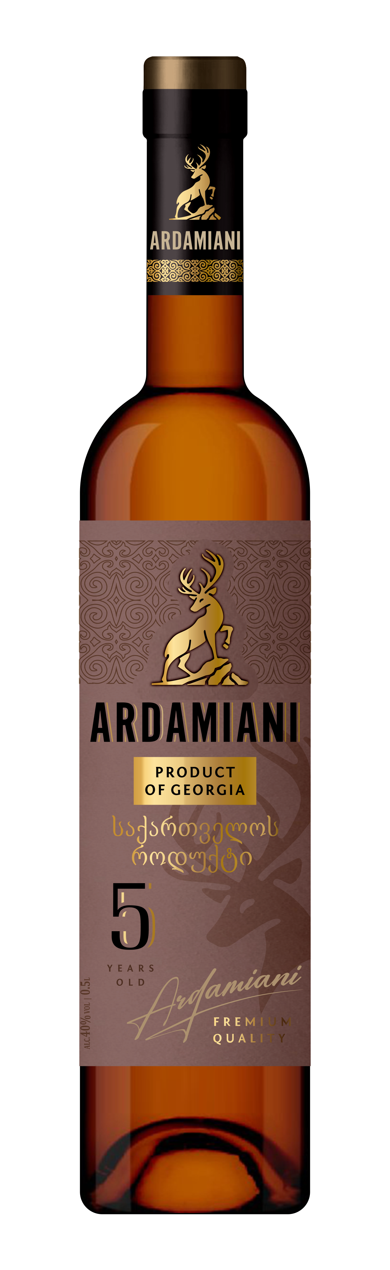 Бренди ординарный Ardamiani выдержка пять лет 0,5л 40%