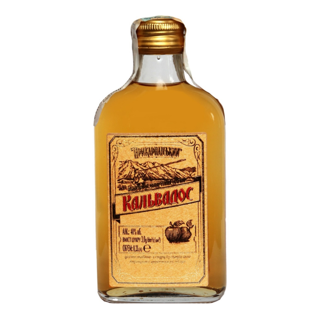 Яблучний спиртний напій Кальвадос Прикарпатський 0,2 л 40%