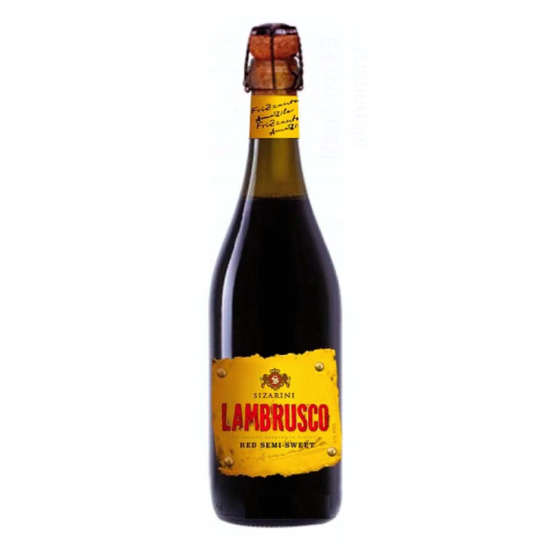 Вино Sizarini Lambrusco ігристе червоне напівсолодке 0,75л 8%