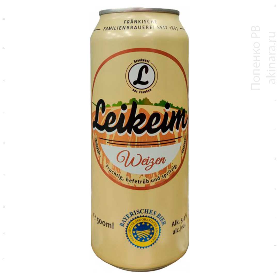 Пиво Leikeim Weisse ж/б 0,5 л 5,4% Пиво и сидр в RUMKA. Тел: 067 173 0358. Доставка, гарантия, лучшие цены!, фото1