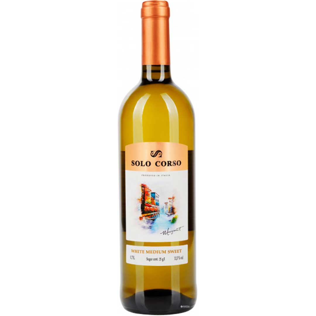 Вино Solo Corso біле напівсолодке 0,75л 11,5%