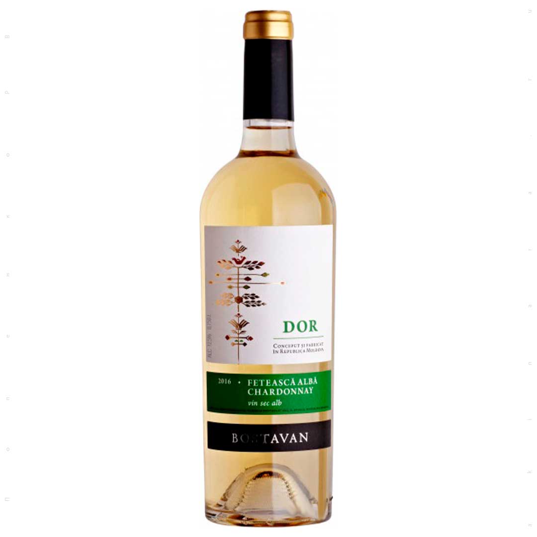Вино Bostavan Dor Feteasca Alba & Chardonnay біле сухе 0,75л 13%
