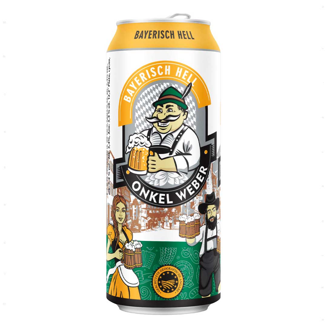Пиво Onkel Weber Bayerisch Hell светлое фильтрованное 0,5л 5,4%
