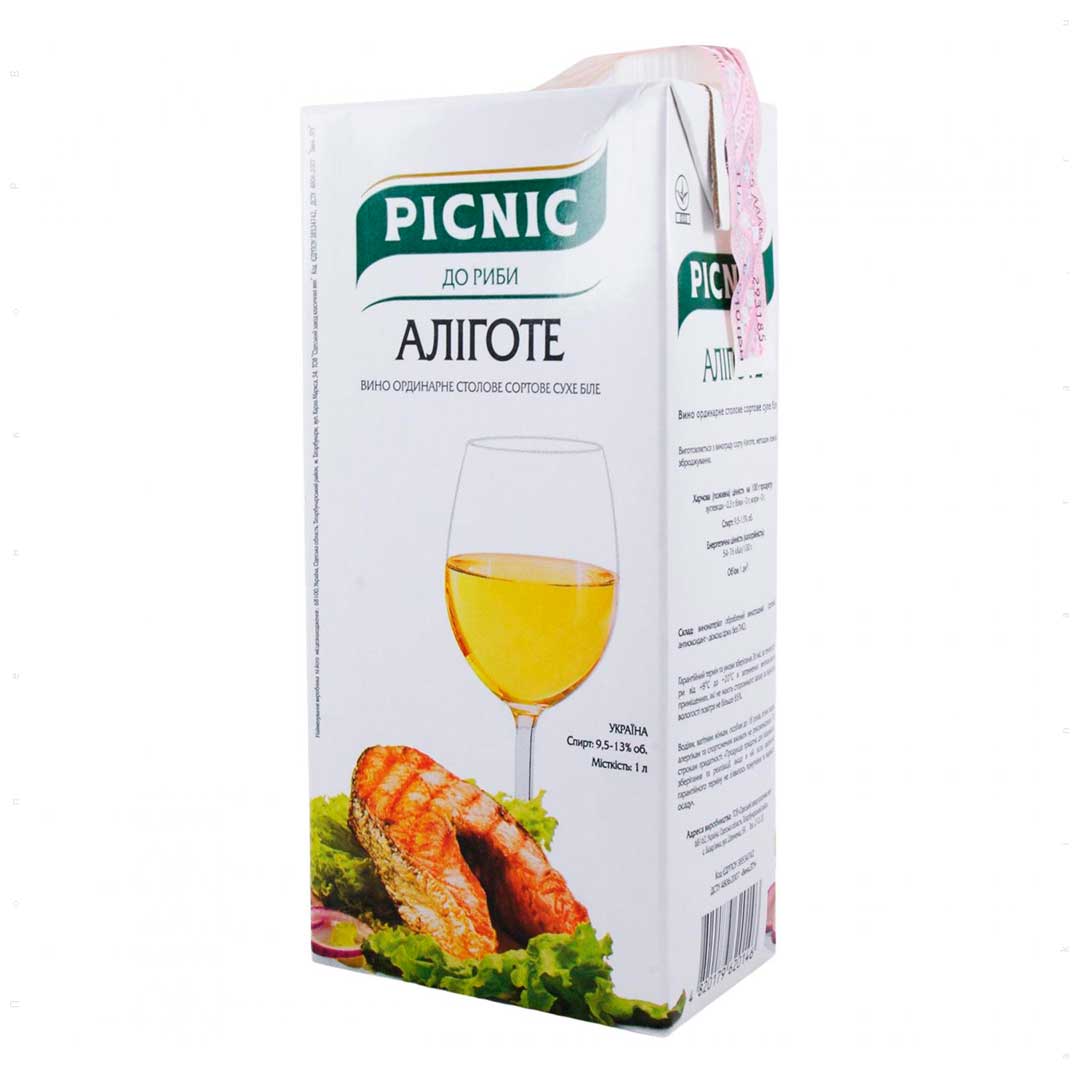 Вино Picnic Aligote біле сухе 1л 9,5-13%