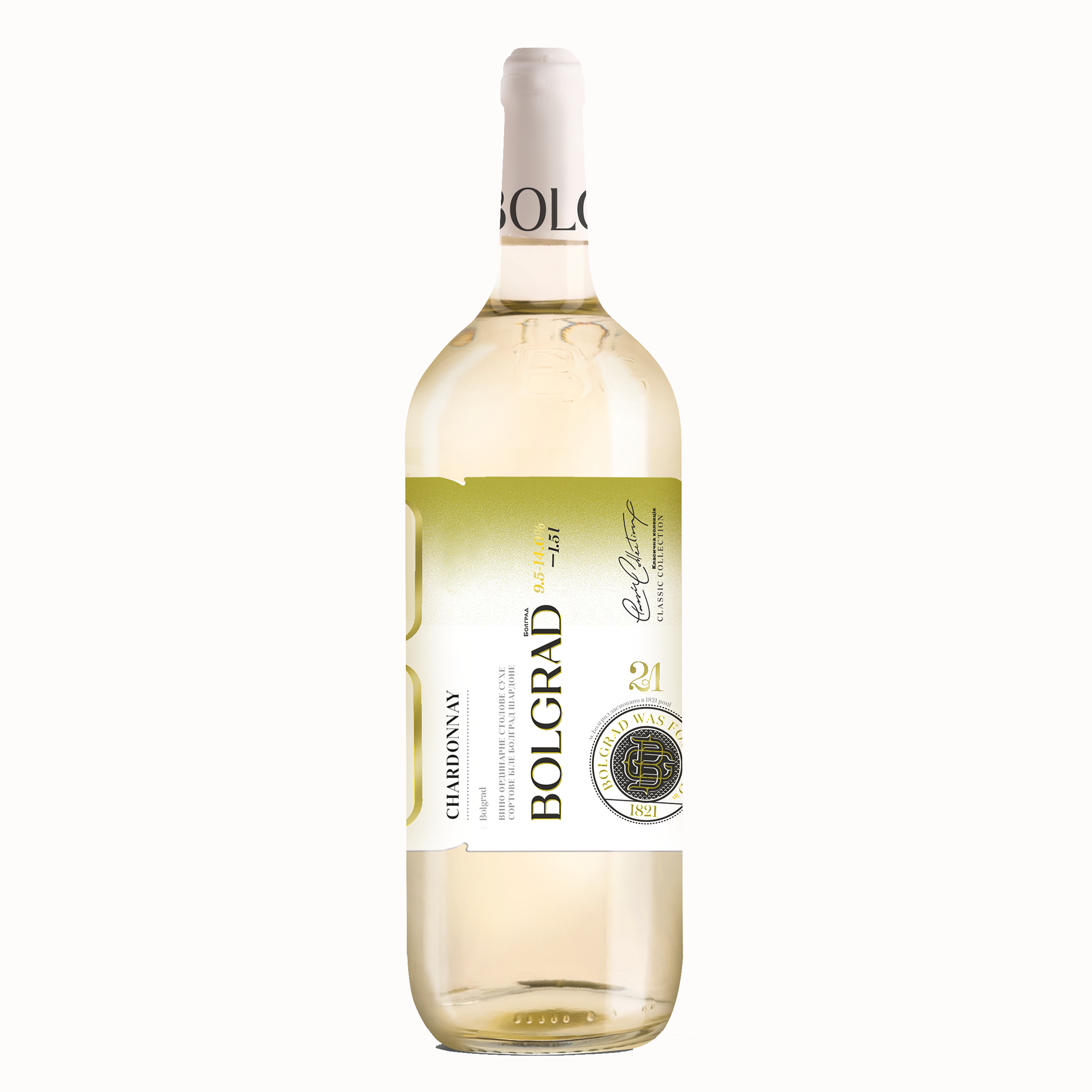 Вино Болград Шардоне біле сухе 1,5 л 9,5-14%