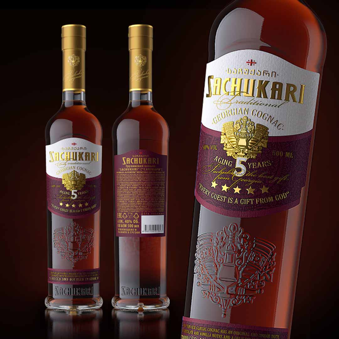 Бренді грузинське Sachukari Georgian Wine Brandy 5 років витримки 0,5л 40% купити