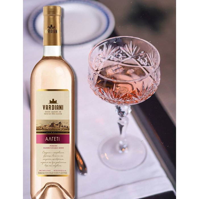 Вино Vardiani Алгети розовое полусладкое 0,75л 9 -13% купить