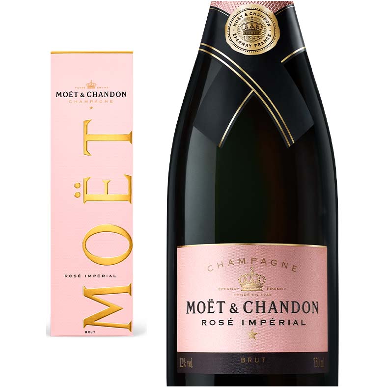 Шампанське Moet + Chandon Rose Imperial сухе рожеве 0,75 л 12% у подарунковій упаковці купити